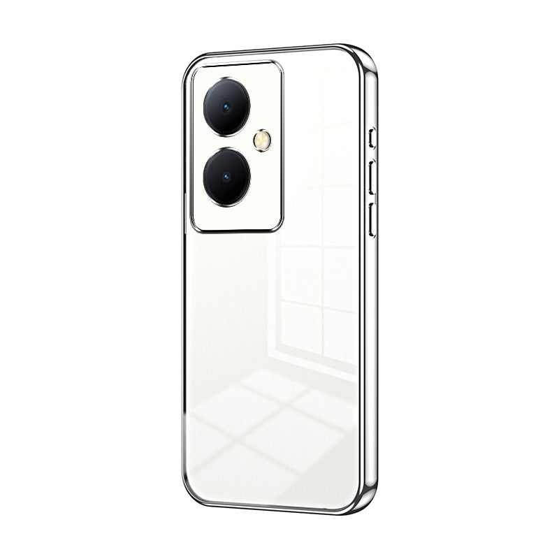 For vivo Y78 Phone Case with Transparent Plating and Fine Hole Design: Crystal Clear & Scratch-Resistant