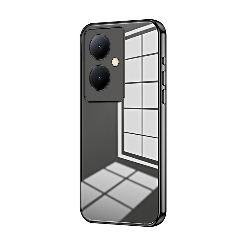 For vivo Y78 Phone Case with Transparent Plating and Fine Hole Design: Crystal Clear & Scratch-Resistant