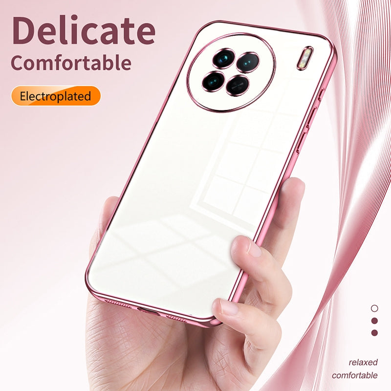 For vivo X90s Phone Case with Transparent Plating and Fine Hole Design: Crystal Clear & Scratch-Resistant