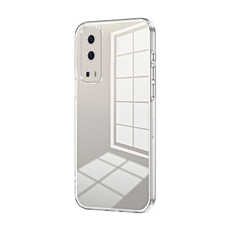 For vivo Y72 5G Phone Case with Transparent Plating and Fine Hole Design: Crystal Clear & Scratch-Resistant