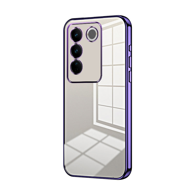 For vivo S16 Pro Phone Case with Transparent Plating and Fine Hole Design: Crystal Clear & Scratch-Resistant