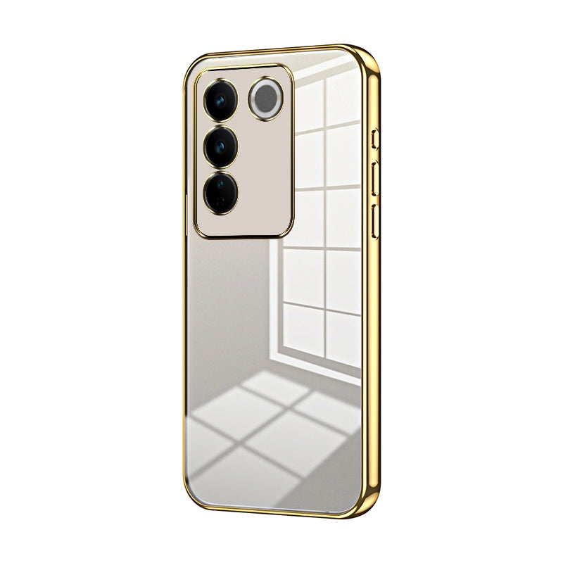 For vivo S16 Pro Phone Case with Transparent Plating and Fine Hole Design: Crystal Clear & Scratch-Resistant