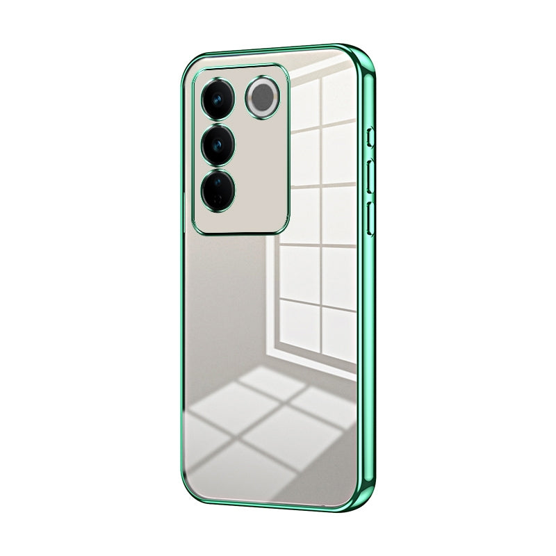 For vivo S16 Pro Phone Case with Transparent Plating and Fine Hole Design: Crystal Clear & Scratch-Resistant