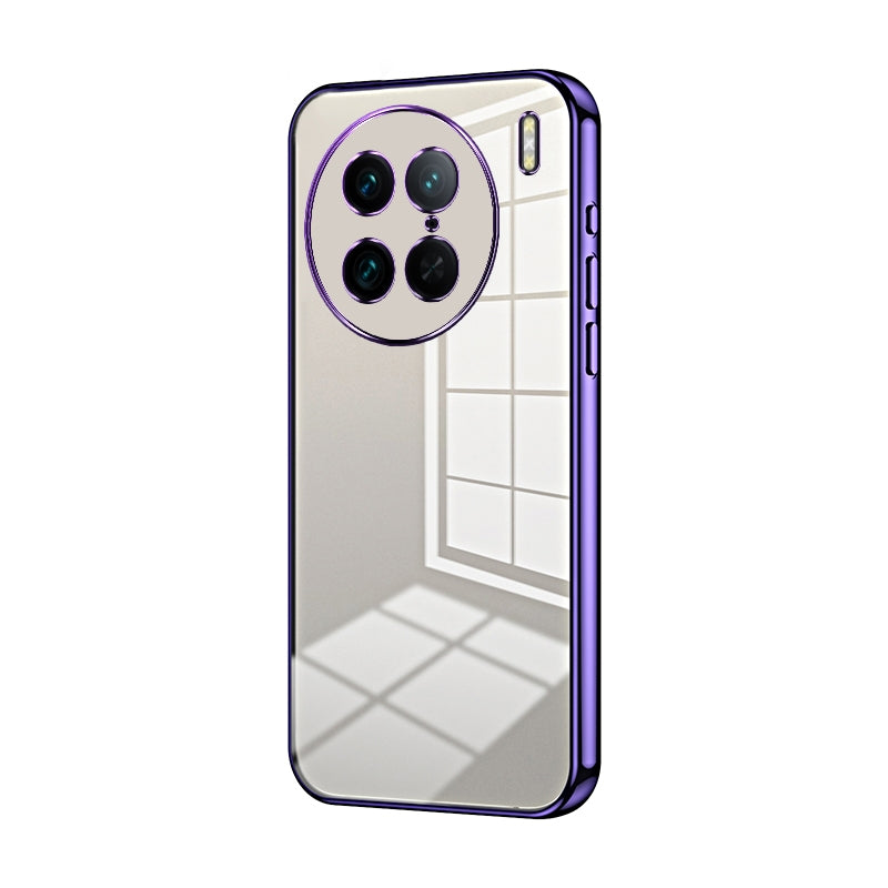 For vivo X90 Pro Phone Case with Transparent Plating and Fine Hole Design: Crystal Clear & Scratch-Resistant