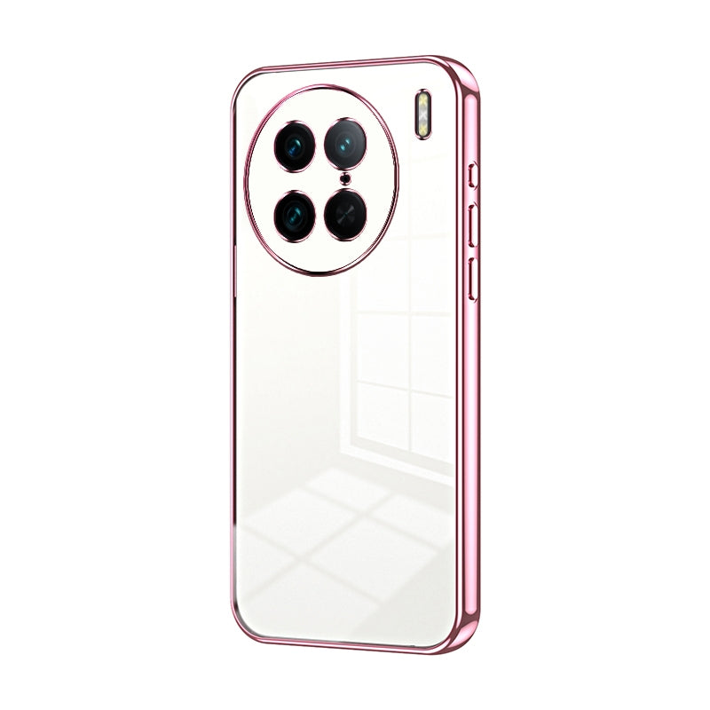 For vivo X90 Pro Phone Case with Transparent Plating and Fine Hole Design: Crystal Clear & Scratch-Resistant