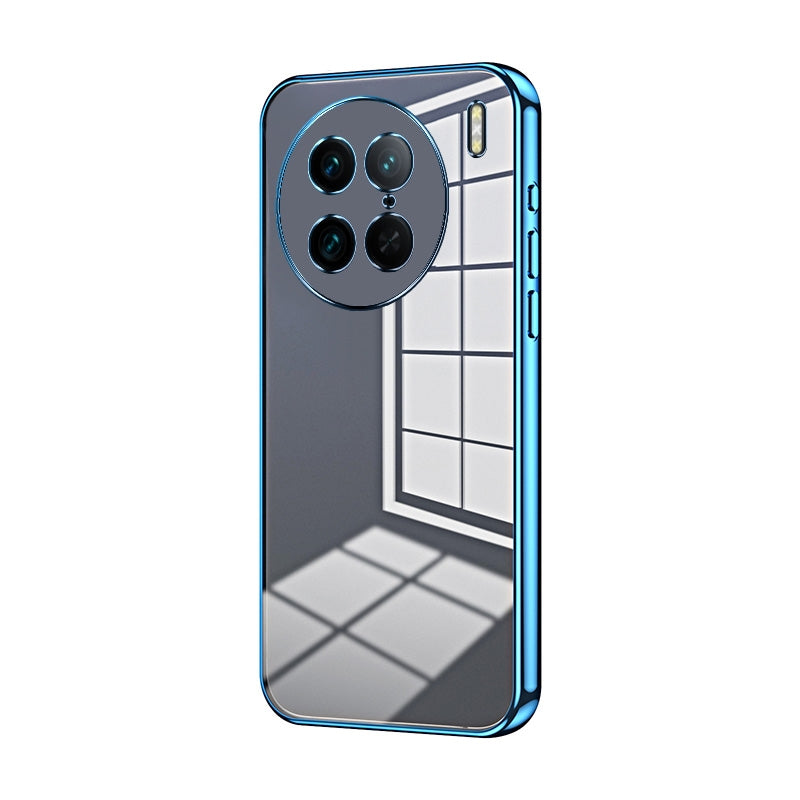 For vivo X90 Pro Phone Case with Transparent Plating and Fine Hole Design: Crystal Clear & Scratch-Resistant