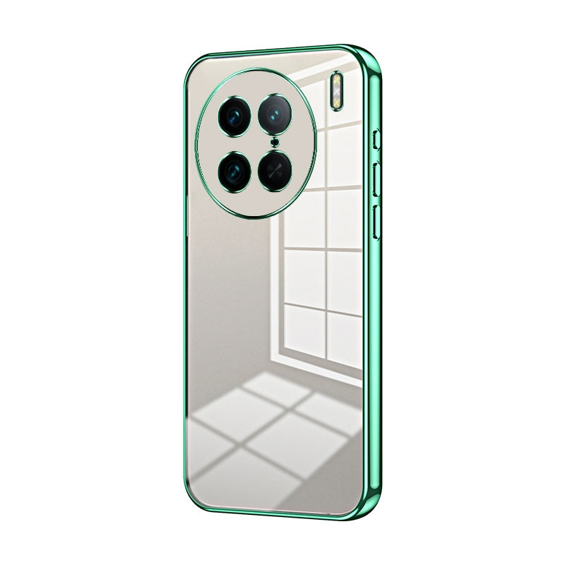 For vivo X90 Pro Phone Case with Transparent Plating and Fine Hole Design: Crystal Clear & Scratch-Resistant