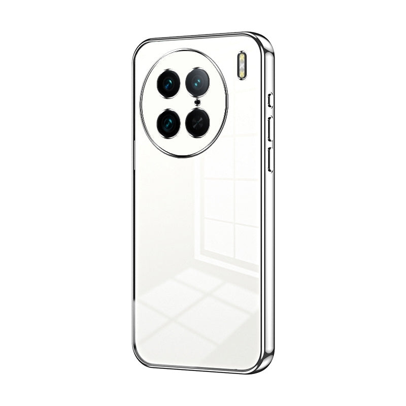For vivo X90 Pro Phone Case with Transparent Plating and Fine Hole Design: Crystal Clear & Scratch-Resistant