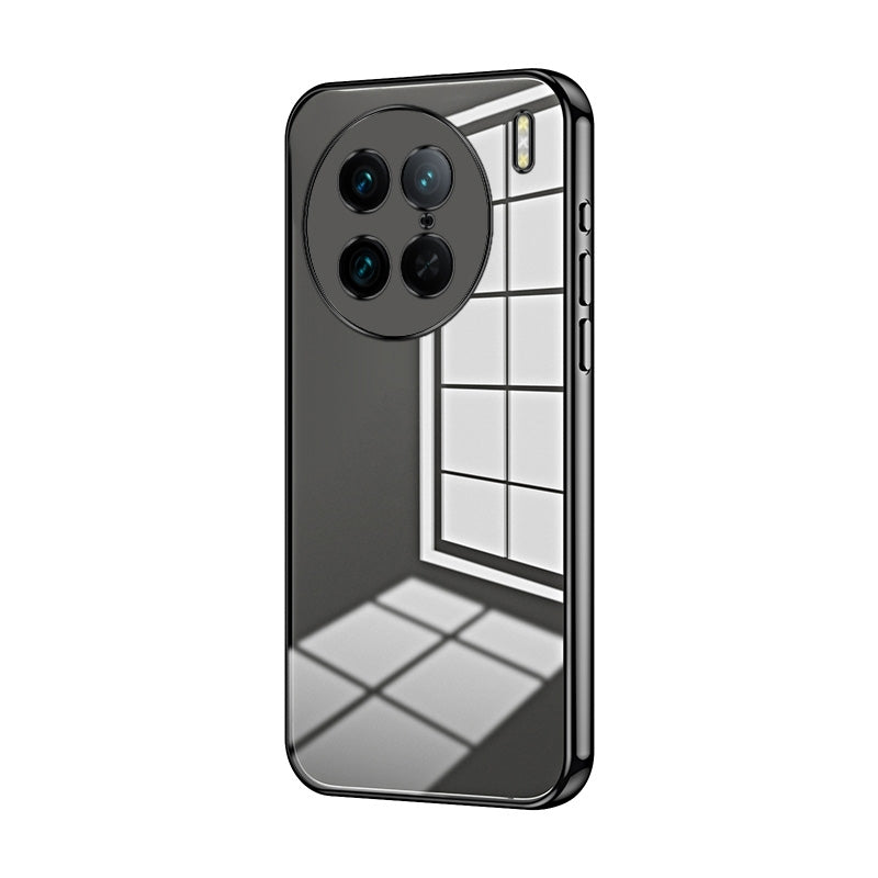 For vivo X90 Pro Phone Case with Transparent Plating and Fine Hole Design: Crystal Clear & Scratch-Resistant