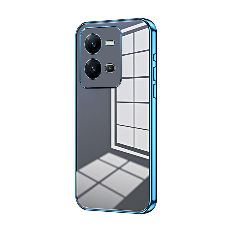 For vivo V25e Phone Case with Transparent Plating and Fine Hole Design: Crystal Clear & Scratch-Resistant