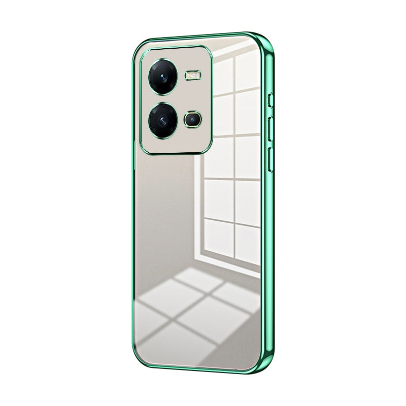 For vivo V25e Phone Case with Transparent Plating and Fine Hole Design: Crystal Clear & Scratch-Resistant