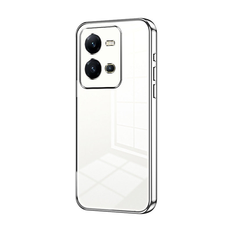 For vivo V25e Phone Case with Transparent Plating and Fine Hole Design: Crystal Clear & Scratch-Resistant