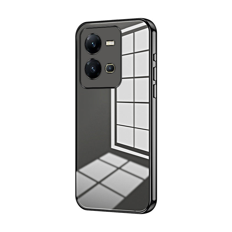 For vivo V25e Phone Case with Transparent Plating and Fine Hole Design: Crystal Clear & Scratch-Resistant