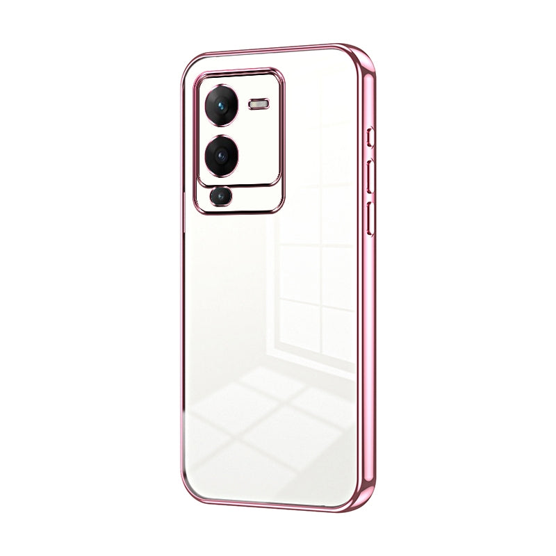 For vivo V25 Pro Phone Case with Transparent Plating and Fine Hole Design: Crystal Clear & Scratch-Resistant