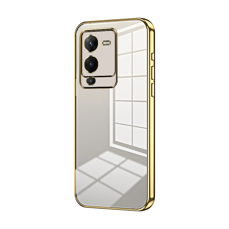 For vivo V25 Pro Phone Case with Transparent Plating and Fine Hole Design: Crystal Clear & Scratch-Resistant