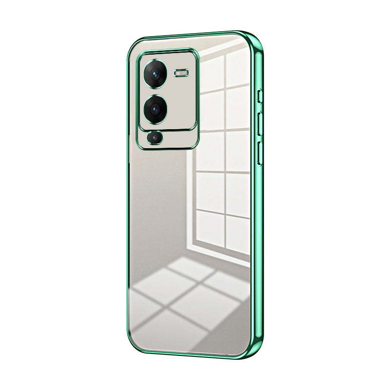 For vivo V25 Pro Phone Case with Transparent Plating and Fine Hole Design: Crystal Clear & Scratch-Resistant