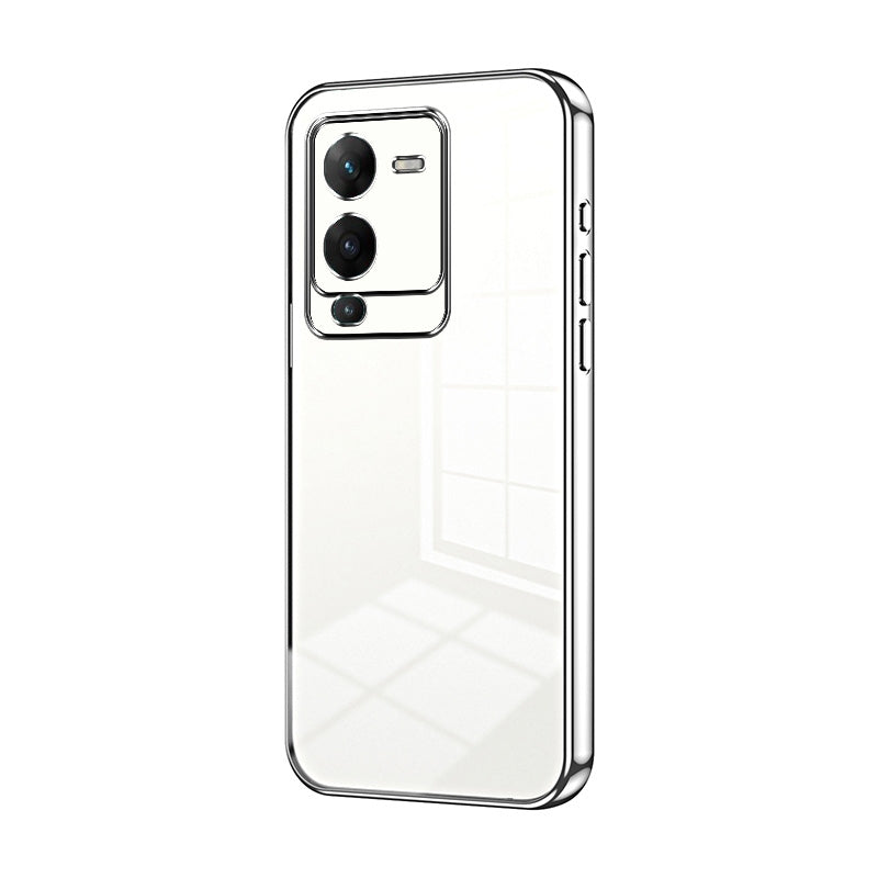 For vivo V25 Pro Phone Case with Transparent Plating and Fine Hole Design: Crystal Clear & Scratch-Resistant