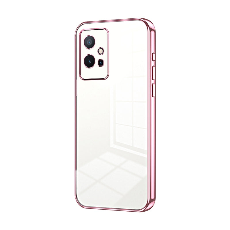 For vivo Y75 5G Phone Case with Transparent Plating and Fine Hole Design: Crystal Clear & Scratch-Resistant