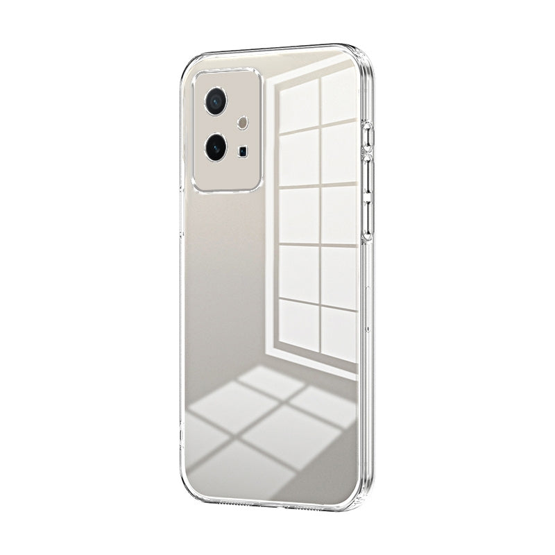 For vivo Y75 5G Phone Case with Transparent Plating and Fine Hole Design: Crystal Clear & Scratch-Resistant