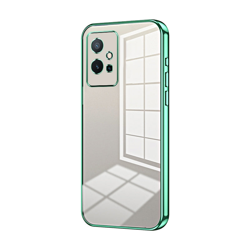For vivo Y75 5G Phone Case with Transparent Plating and Fine Hole Design: Crystal Clear & Scratch-Resistant