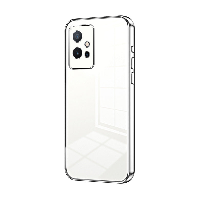 For vivo Y75 5G Phone Case with Transparent Plating and Fine Hole Design: Crystal Clear & Scratch-Resistant