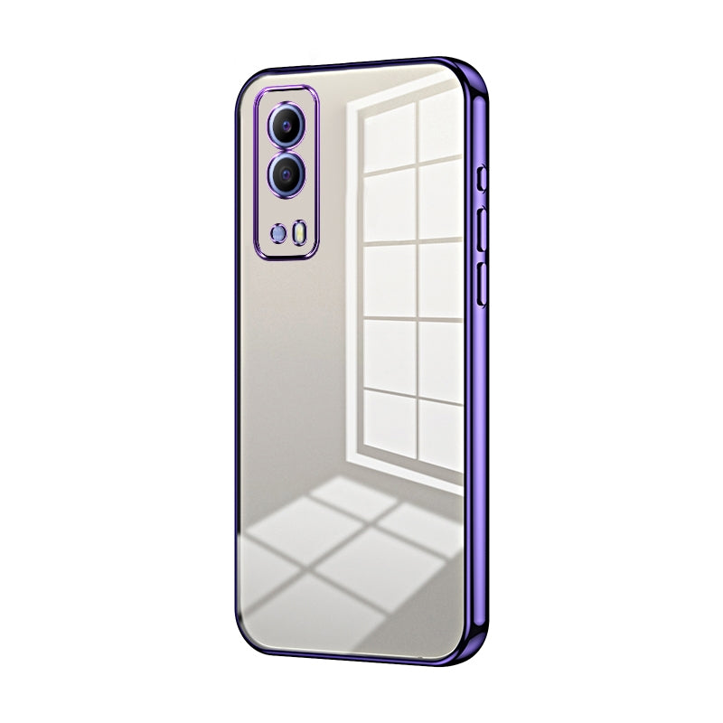 For vivo T1x 5G Phone Case with Transparent Plating and Fine Hole Design: Crystal Clear & Scratch-Resistant