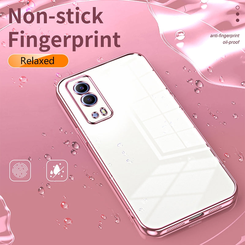 For vivo T1x 5G Phone Case with Transparent Plating and Fine Hole Design: Crystal Clear & Scratch-Resistant