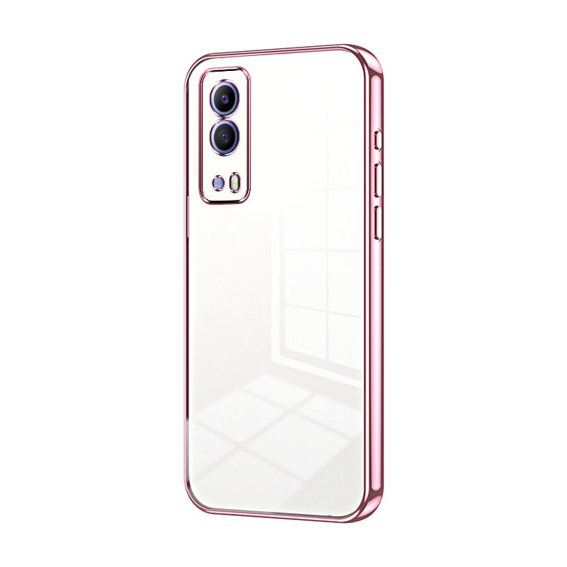 For vivo T1x 5G Phone Case with Transparent Plating and Fine Hole Design: Crystal Clear & Scratch-Resistant