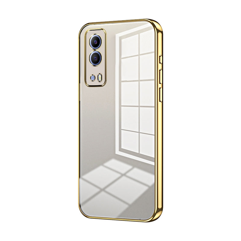 For vivo T1x 5G Phone Case with Transparent Plating and Fine Hole Design: Crystal Clear & Scratch-Resistant