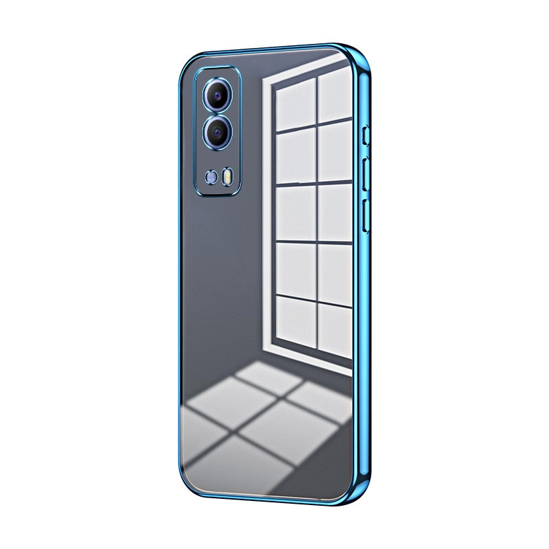 For vivo T1x 5G Phone Case with Transparent Plating and Fine Hole Design: Crystal Clear & Scratch-Resistant