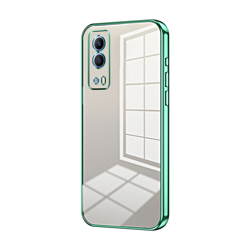 For vivo T1x 5G Phone Case with Transparent Plating and Fine Hole Design: Crystal Clear & Scratch-Resistant