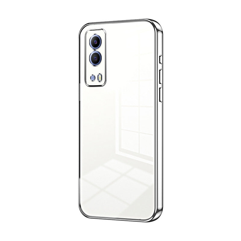 For vivo T1x 5G Phone Case with Transparent Plating and Fine Hole Design: Crystal Clear & Scratch-Resistant