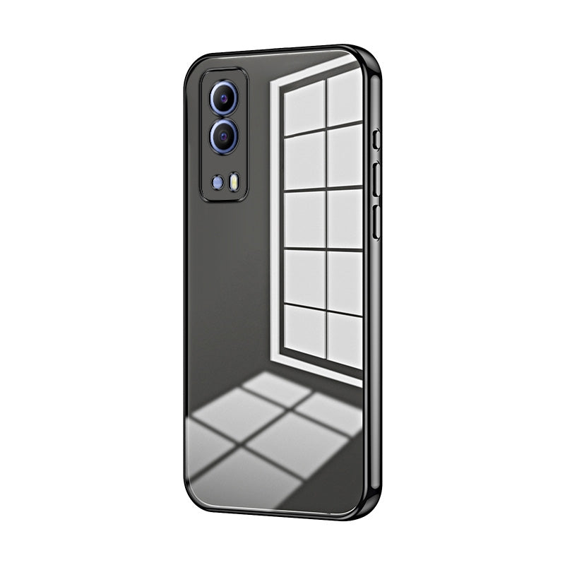 For vivo T1x 5G Phone Case with Transparent Plating and Fine Hole Design: Crystal Clear & Scratch-Resistant