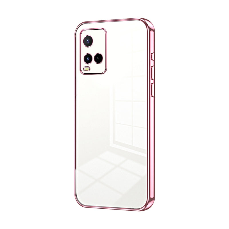 For vivo Y33s Phone Case with Transparent Plating and Fine Hole Design: Crystal Clear & Scratch-Resistant