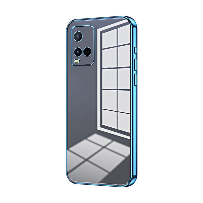 For vivo Y33s Phone Case with Transparent Plating and Fine Hole Design: Crystal Clear & Scratch-Resistant