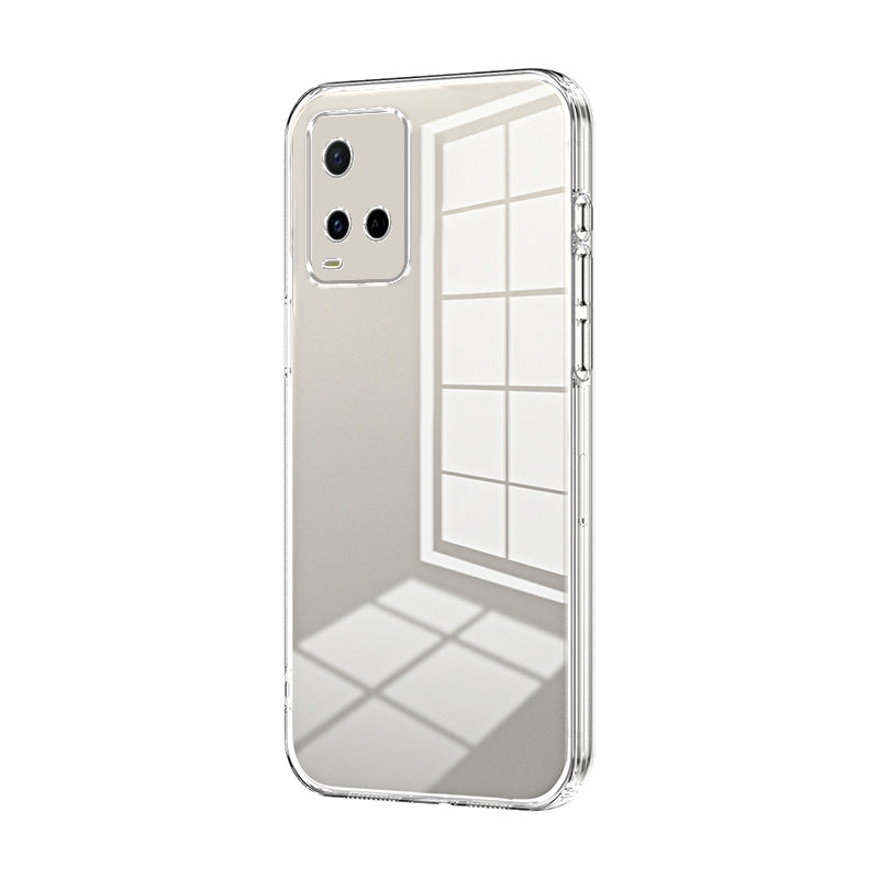 For vivo Y33s Phone Case with Transparent Plating and Fine Hole Design: Crystal Clear & Scratch-Resistant