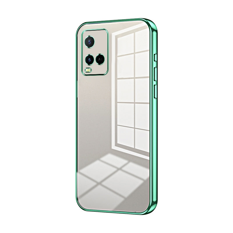 For vivo Y33s Phone Case with Transparent Plating and Fine Hole Design: Crystal Clear & Scratch-Resistant
