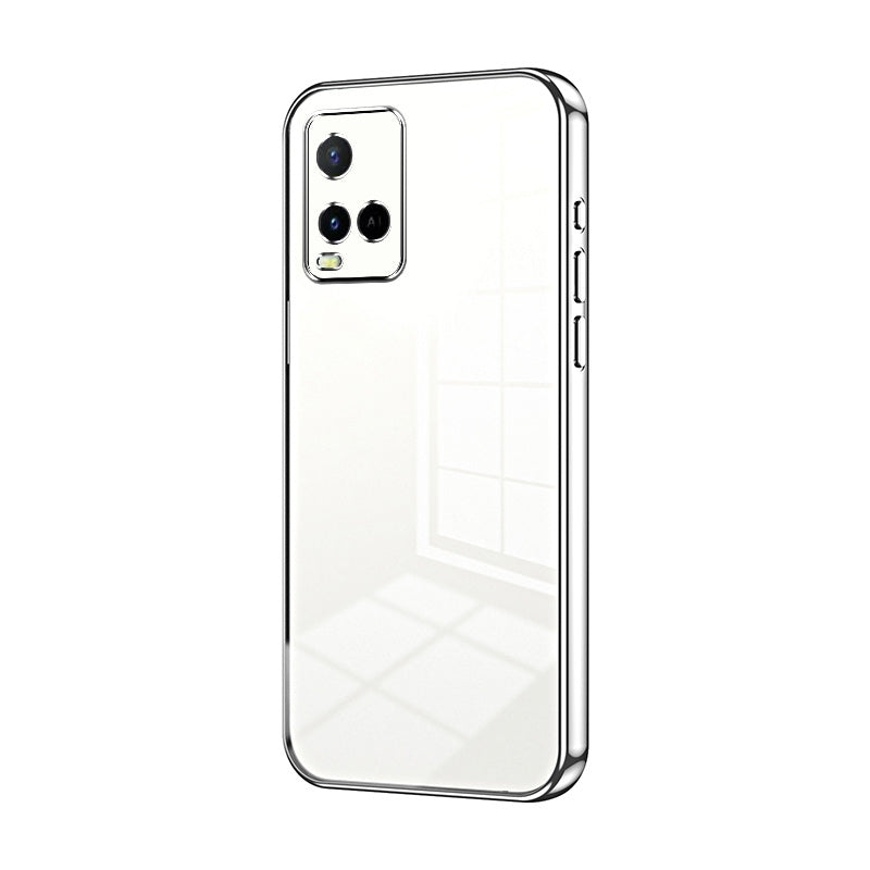 For vivo Y33s Phone Case with Transparent Plating and Fine Hole Design: Crystal Clear & Scratch-Resistant