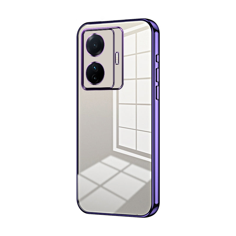 For vivo T1 Pro Phone Case with Transparent Plating and Fine Hole Design: Crystal Clear & Scratch-Resistant