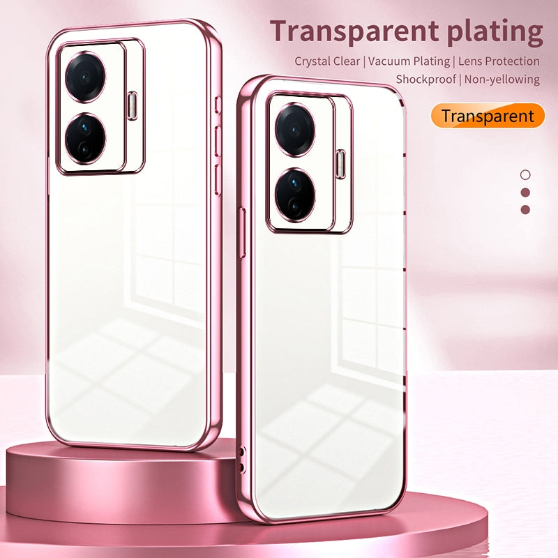 For vivo T1 Pro Phone Case with Transparent Plating and Fine Hole Design: Crystal Clear & Scratch-Resistant
