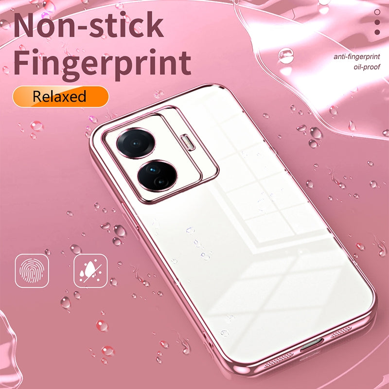 For vivo T1 Pro Phone Case with Transparent Plating and Fine Hole Design: Crystal Clear & Scratch-Resistant
