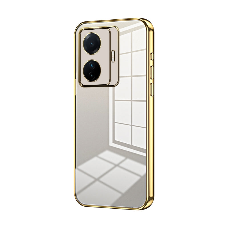 For vivo T1 Pro Phone Case with Transparent Plating and Fine Hole Design: Crystal Clear & Scratch-Resistant