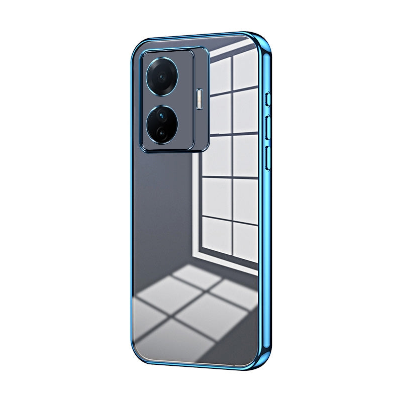 For vivo T1 Pro Phone Case with Transparent Plating and Fine Hole Design: Crystal Clear & Scratch-Resistant