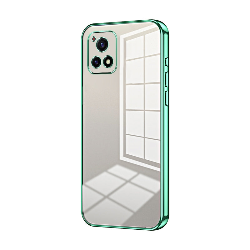 For vivo Y52s T1 Phone Case with Transparent Plating and Fine Hole Design: Crystal Clear & Scratch-Resistant