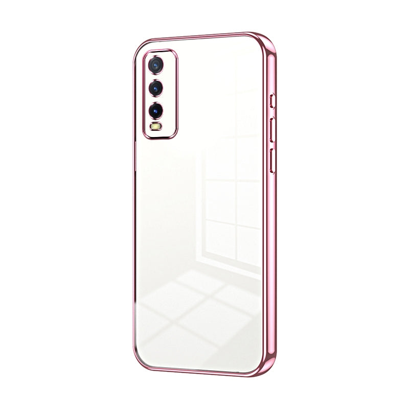 For vivo Y20 Phone Case with Transparent Plating and Fine Hole Design: Crystal Clear & Scratch-Resistant
