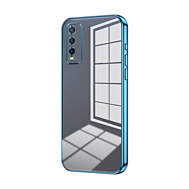 For vivo Y20 Phone Case with Transparent Plating and Fine Hole Design: Crystal Clear & Scratch-Resistant
