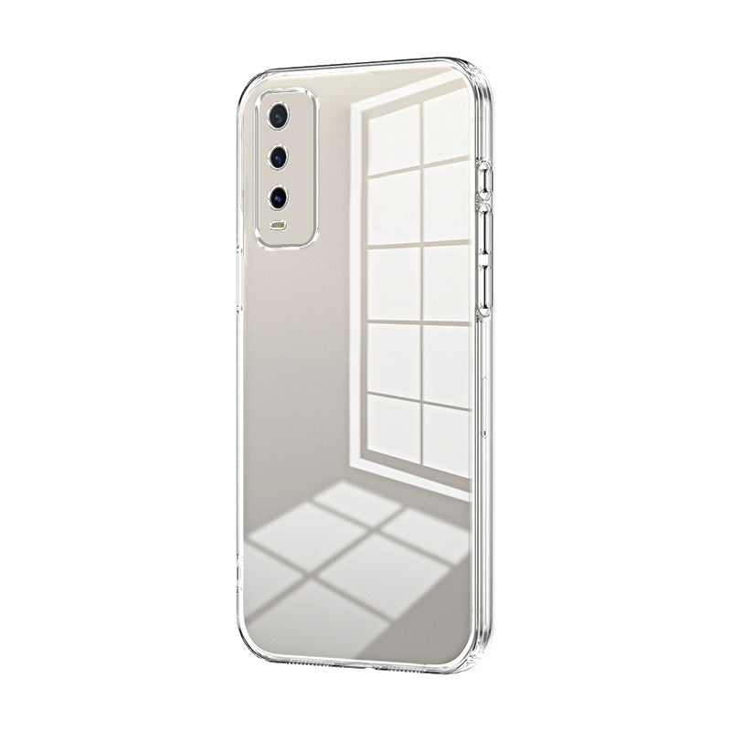 For vivo Y20 Phone Case with Transparent Plating and Fine Hole Design: Crystal Clear & Scratch-Resistant