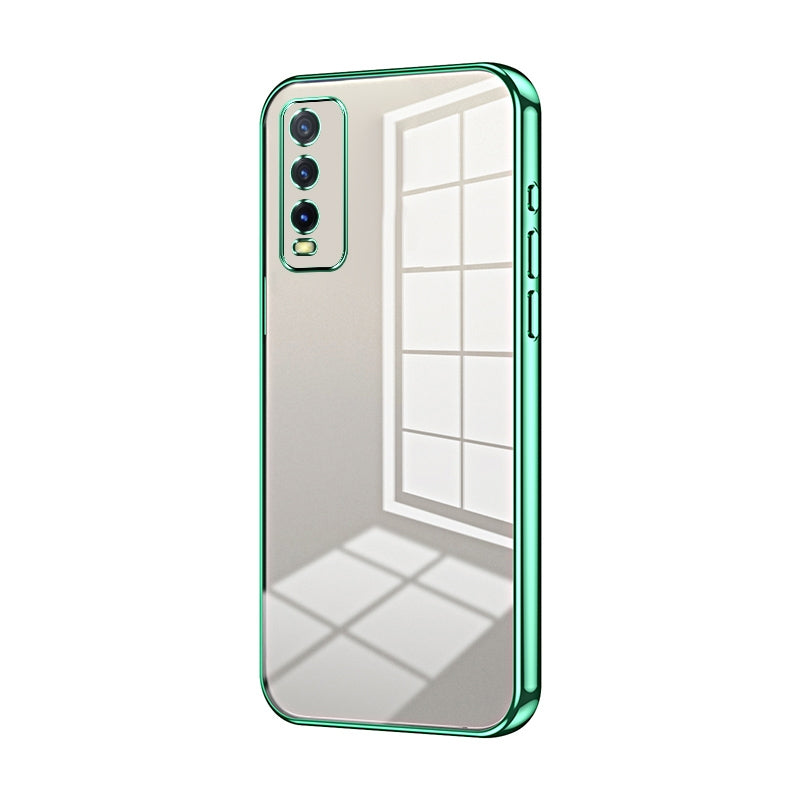 For vivo Y20 Phone Case with Transparent Plating and Fine Hole Design: Crystal Clear & Scratch-Resistant