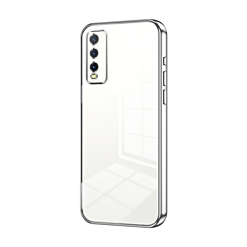 For vivo Y20 Phone Case with Transparent Plating and Fine Hole Design: Crystal Clear & Scratch-Resistant