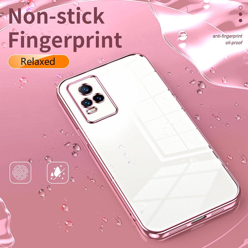For vivo Y73 Phone Case with Transparent Plating and Fine Hole Design: Crystal Clear & Scratch-Resistant